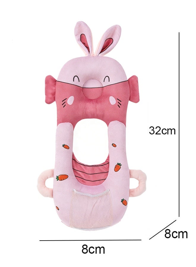 Berma Baby Breastfeeding Pillow & Bottle Holder for Newborns - 4-in-1 Portable Nursing Support Pillow, Anti-Vomiting Incline with Detachable Baby Nursing Pad - Newborn Support Pillow for Boys and Girls (Pink Rabbit) - Image 2